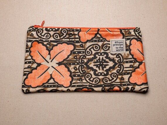 Pencils Zipper Case Yoyo • African Fabric Zipper Pouch Handmade in