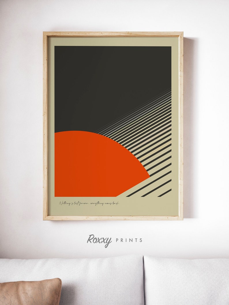 Mid Century Modern Art Print Printable Wall Art Abstract Etsy