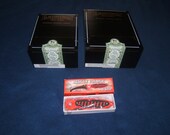 drew estate cigar wood box lot of 2 dirty torpedo and dirty mint with free pocket knife