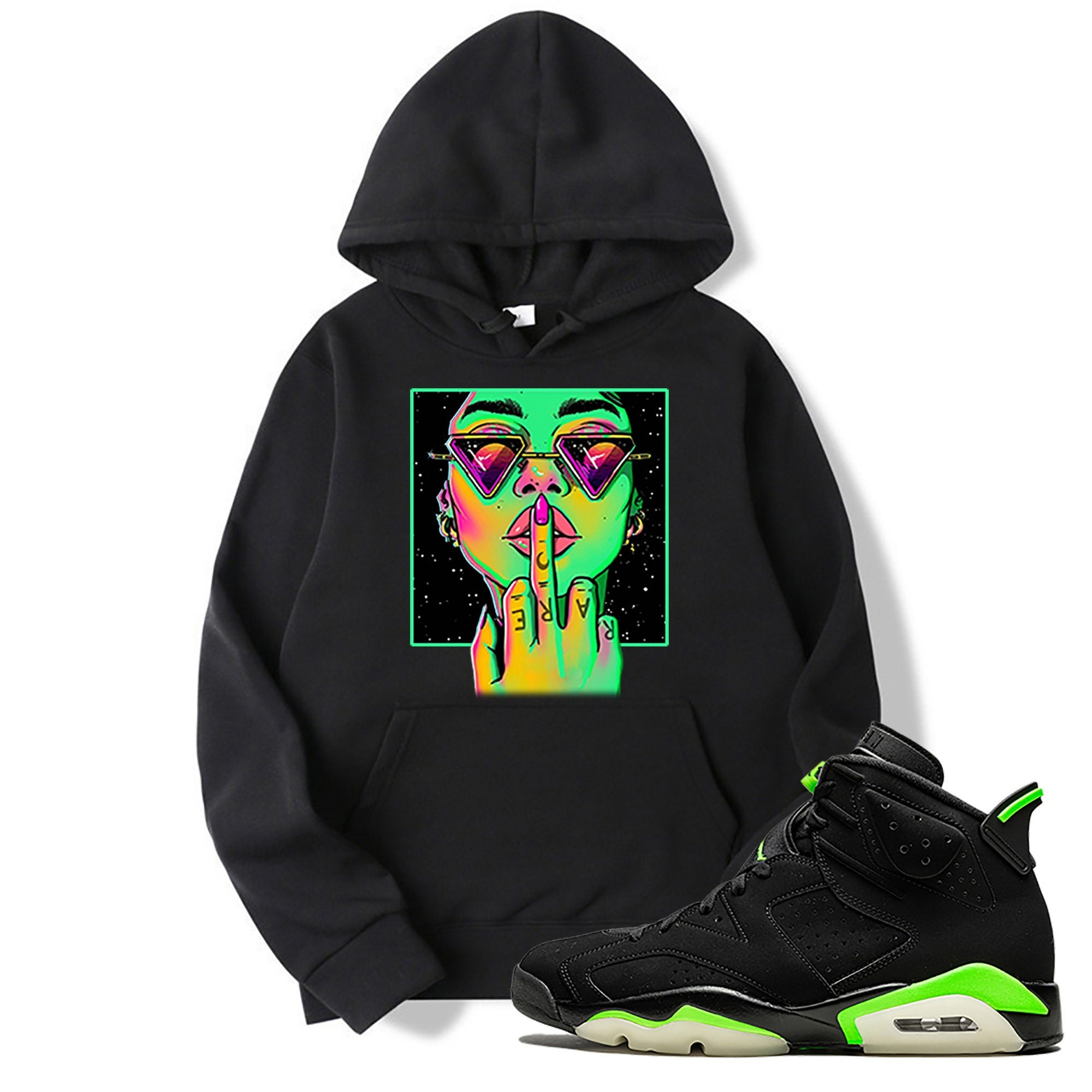 electric green jordan 6 hoodie