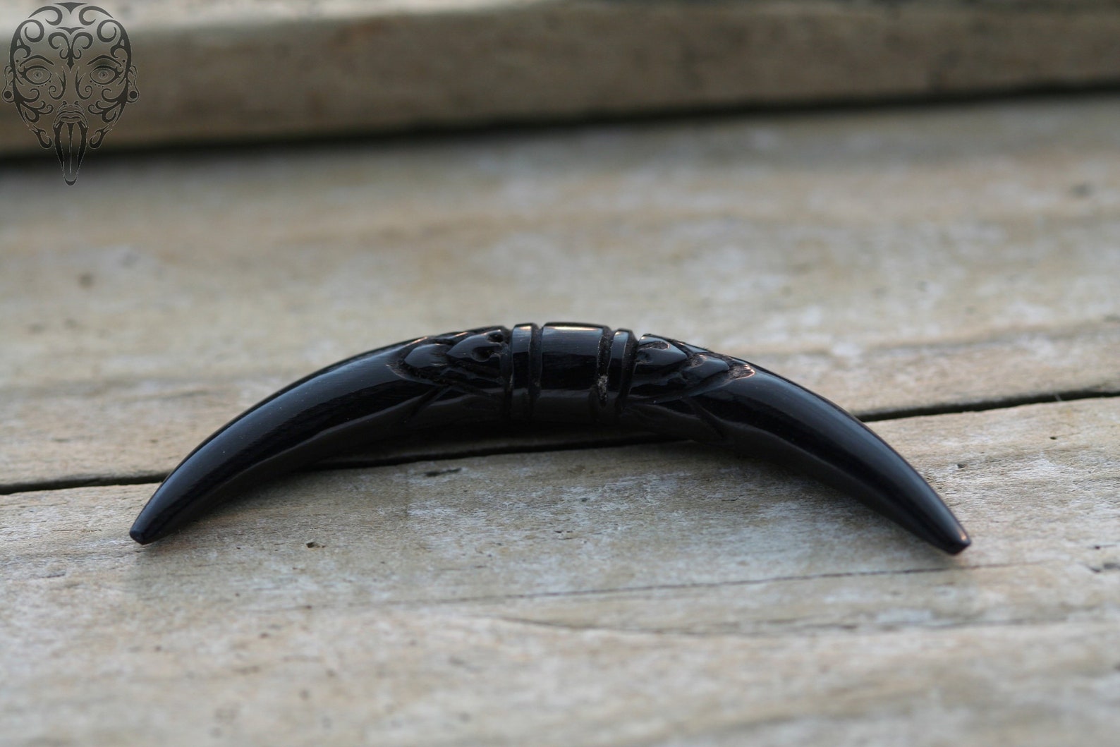 Buffalo Horn Septum Carved and Curved Tusk Etsy