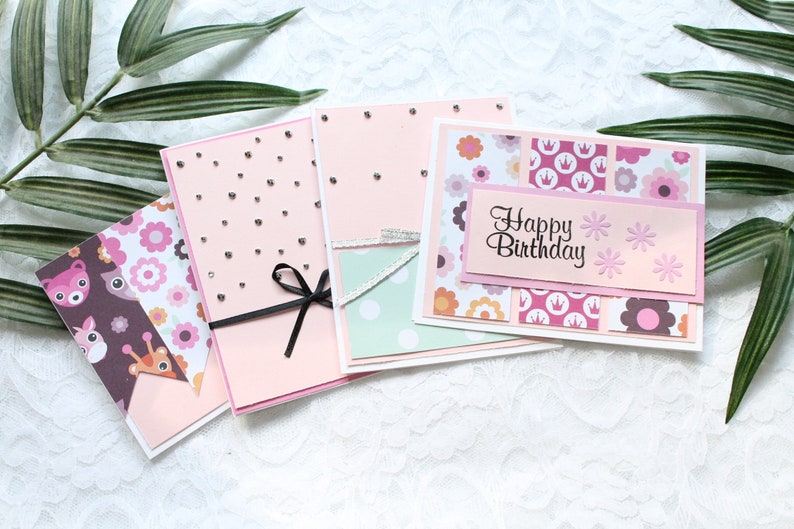 Happy Birthday Card Set Homemade Greeting Card Set With Envelopes Birthday Card Assortment Pink Princess Birthday Cards Paper Party Supplies Greeting Cards Delage Com Br