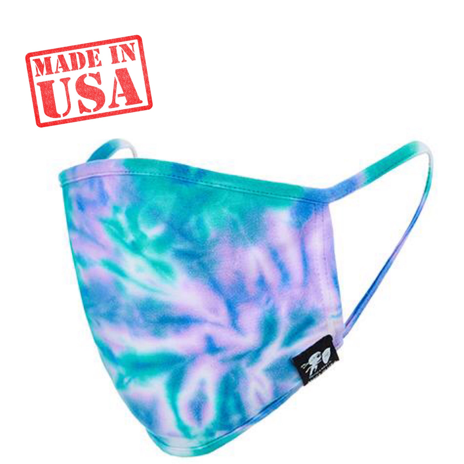 TIE DYE Blue Lagoon Face Mask. Reusable and Washable. Made in Etsy