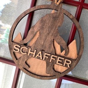 Bigfoot Sasquatch Door Hanger FILE SVG Laser Cutter Instant Download