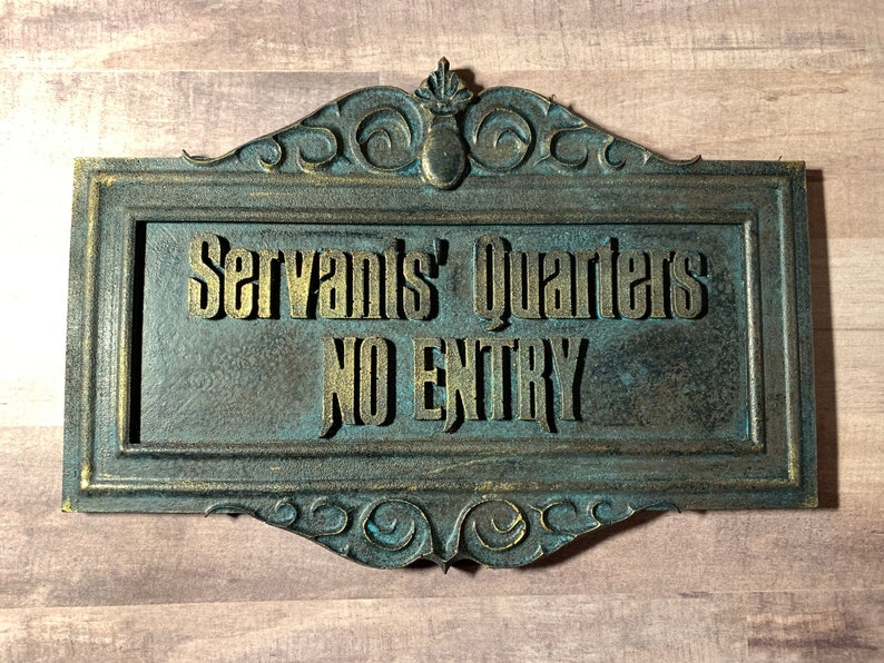 Quarter Sign Lettering Replica Servant Quarters Plaque Sign Plague - Etsy