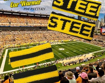 Steelers Reversible Ear Warmer Crochet Pattern (PDF Pattern)