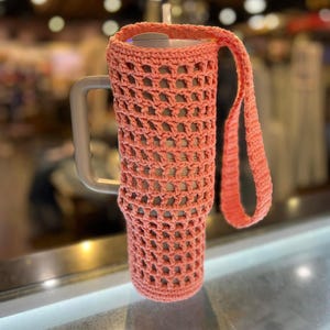Crochet Tumbler Carrier Water Bottle Holder Pattern 40oz Tumbler