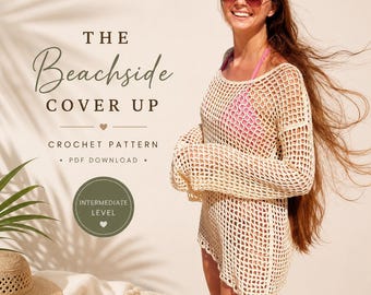 Crochet Beach Cover Up Pattern PDF | Open Weave Dress Pattern | Summer Swim Cover Up Crochet Pattern | Instant Download