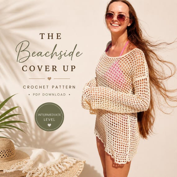 Crochet Beach Cover Up Pattern PDF | Open Weave Dress Pattern | Summer Swim Cover Up Crochet Pattern | Instant Download