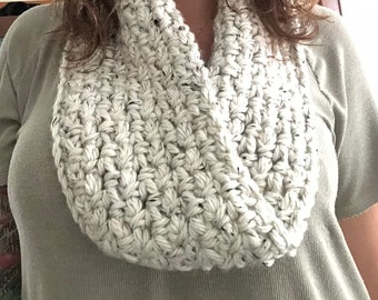 Crochet Tan Infinity Scarf