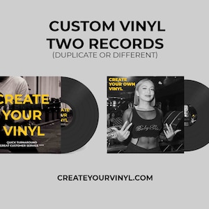 Two Custom Vinyl Record Two Sides Picture On Vinyl & Labels Custom + Songs  Your Mixtape Playlist - FREE Domestic SHIPPING - Made In USA