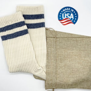Merino Wool Hiking Socks | Ribbed Wool Crew Socks | Soft and Warm Merino Wool Socks / Ski  Merino Wool Socks