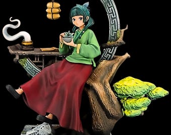 Maomao Inspired Unpainted Resin Model Kit – Tea Drinking Herbalist Collector Figure
