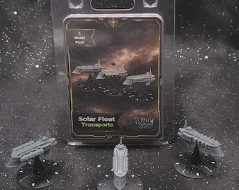 Solar Fleet Transport Squadron – Resin Space Fleet Miniatures – Fleet Scale Cargo & Support Vessels