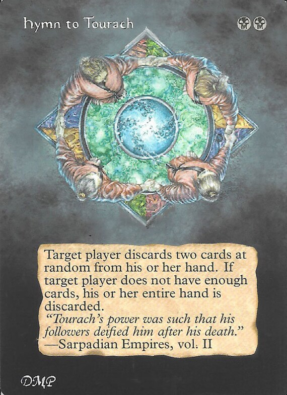 Arte Alterado Mtg Himno A Tourach Circulo Empires Caidos Etsy