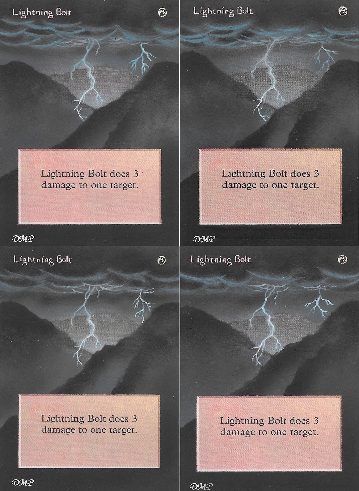 Altered Art MTG Lightning Bolt Playset Revised Edition Etsy