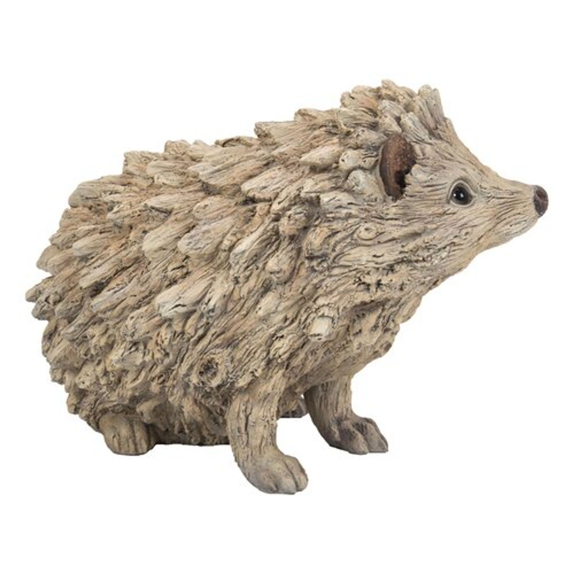 Garden New Hedgehog Driftwood Look Figurine Life Like Figurine Statue Home 