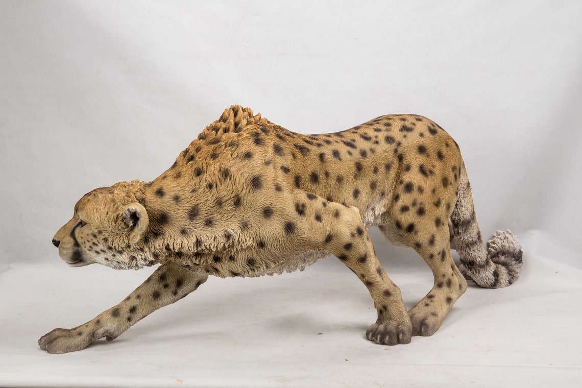 Prowling Cheetah Realistic Animal Statue for Garden Decor Etsy