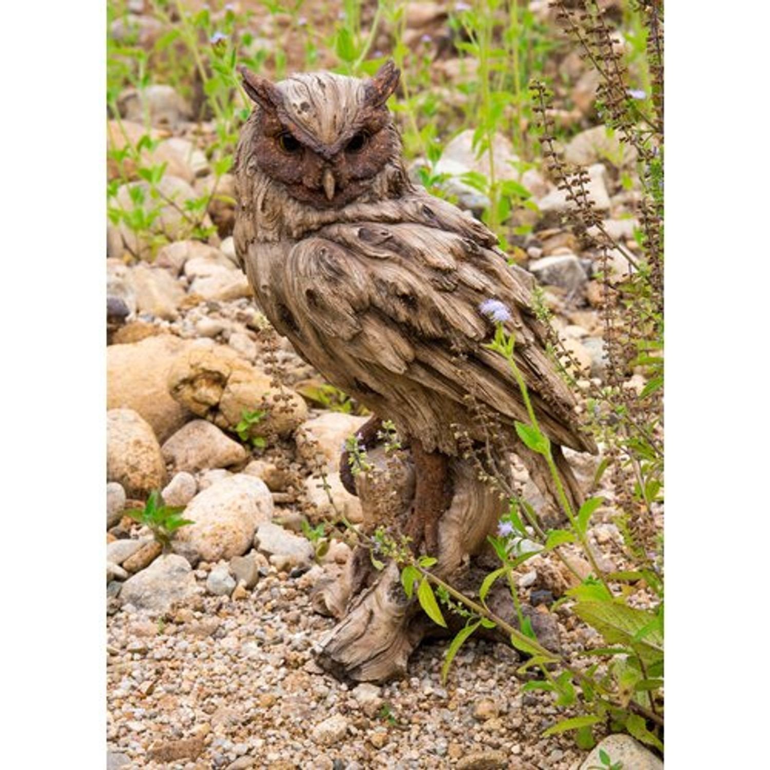 Eagle Owl Driftwood Look Statue Garden Decoration Home Etsy Canada