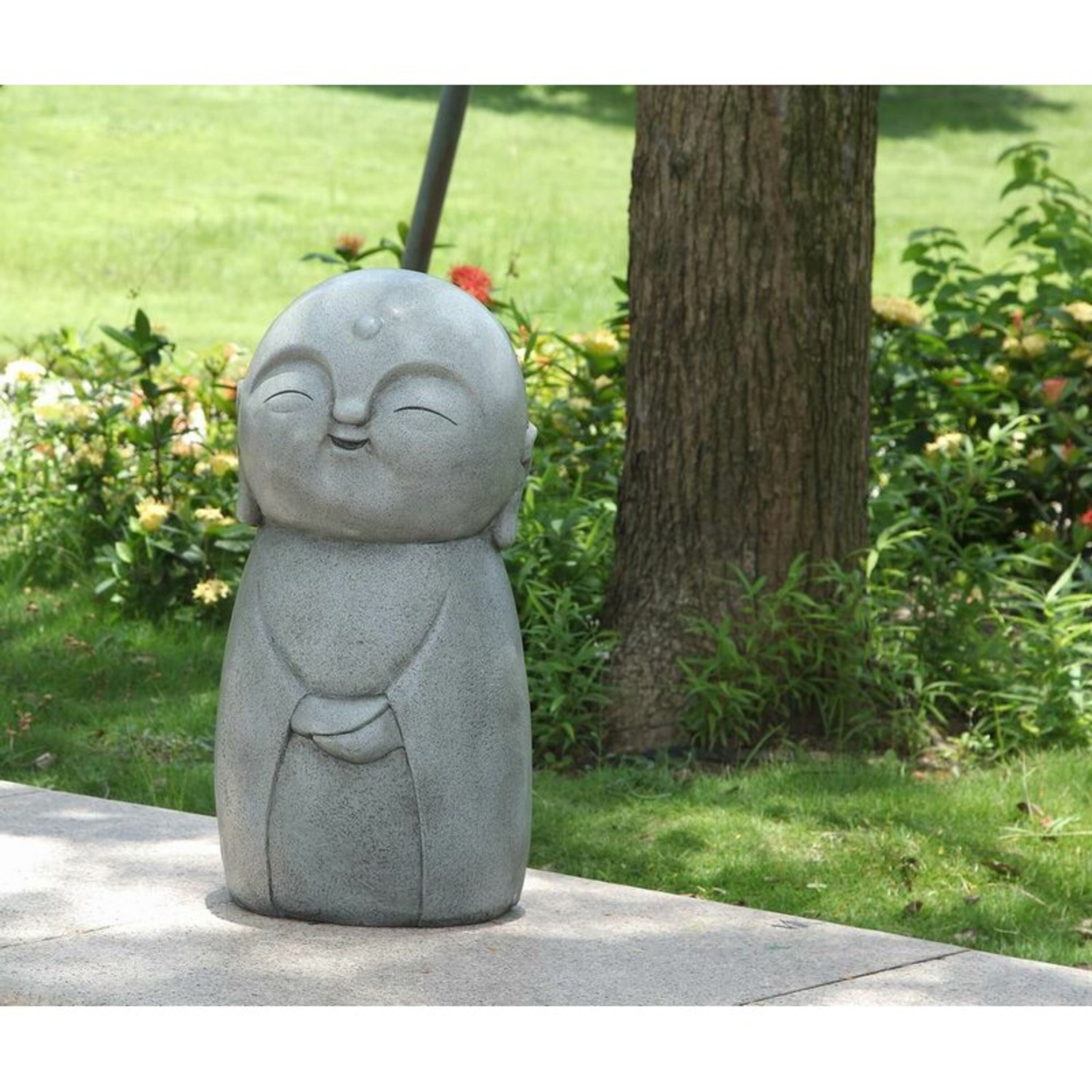Smiling Lucky Japanese Jizo Statue Garden Statue Outdoor Etsy