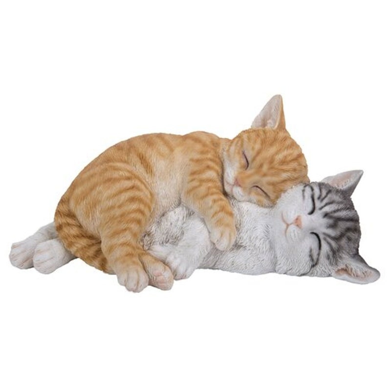 Spooning Tabby Cats Statue Home Decoration Outdoor Garden Etsy Canada