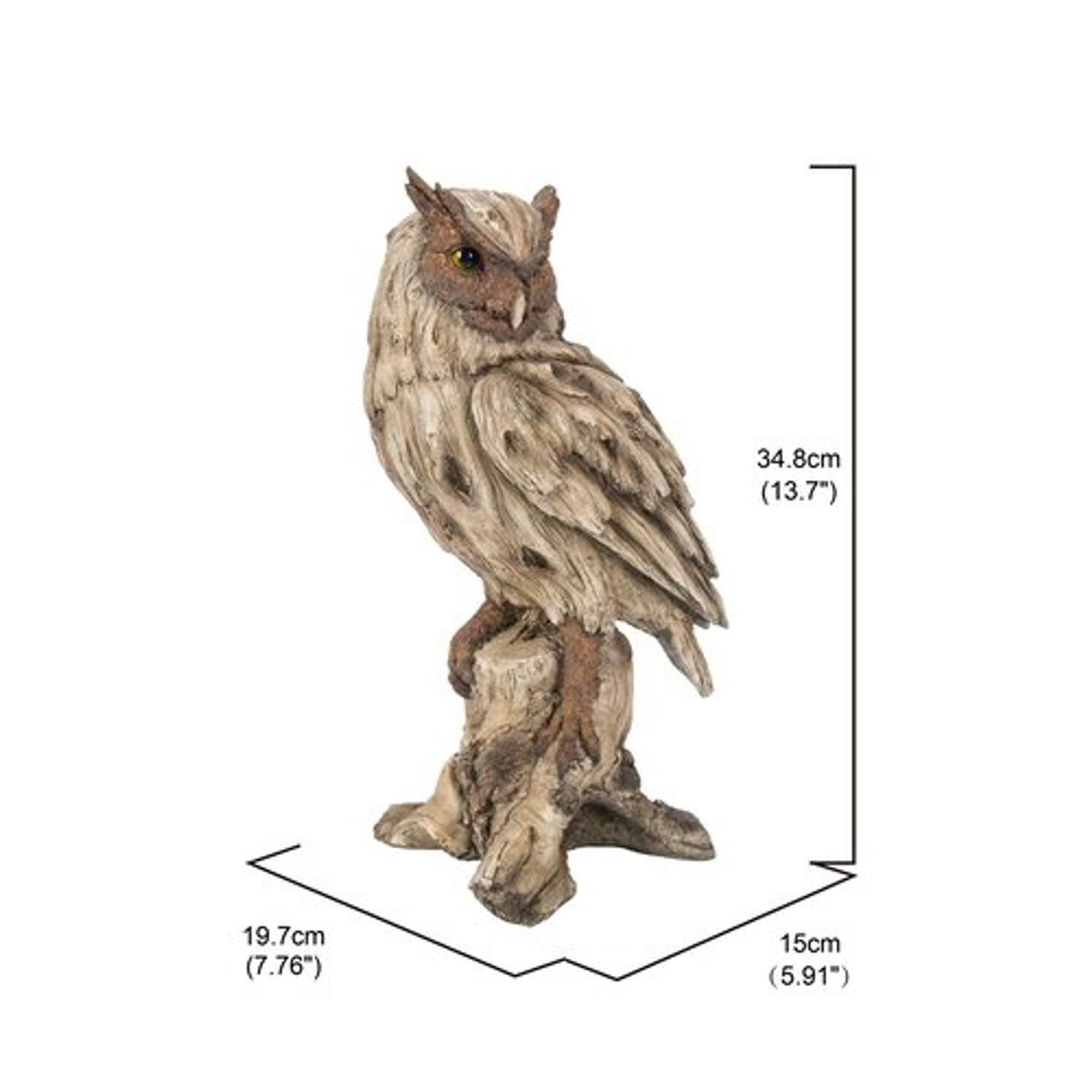 Eagle Owl Driftwood Look Statue Garden Decoration Home Etsy Canada