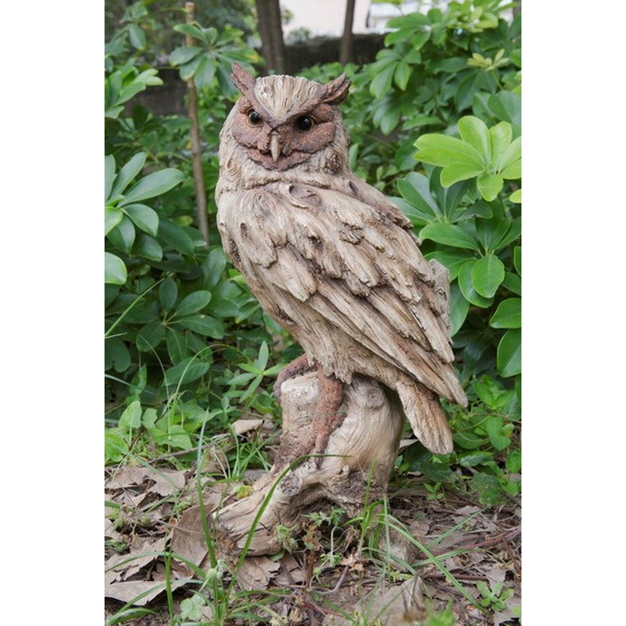 Eagle Owl Driftwood Look Statue Garden Decoration Home Etsy Canada
