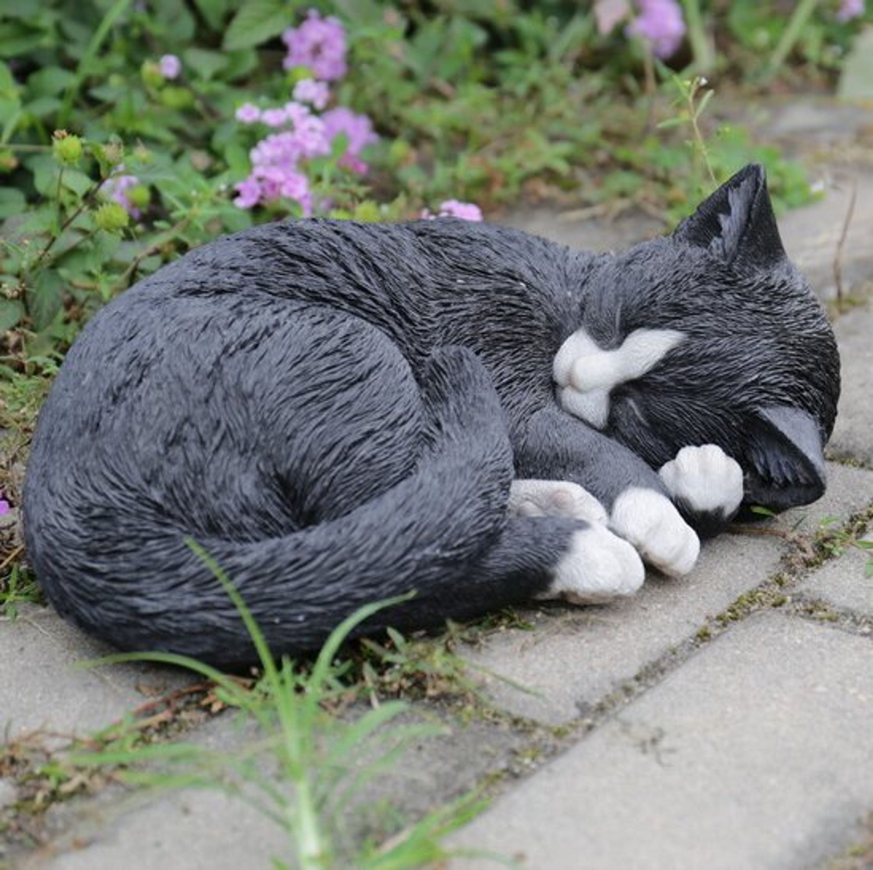 Cat Sleeping Statue Realistic Cat Outdoor Garden Sculpture Etsy