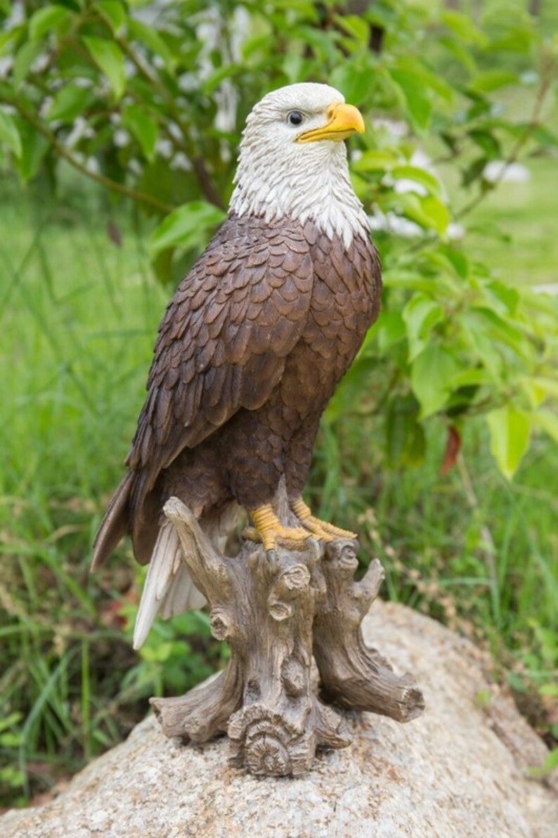Eagle Bald Eagle on Stump Statue For Home and Garden Decor Etsy