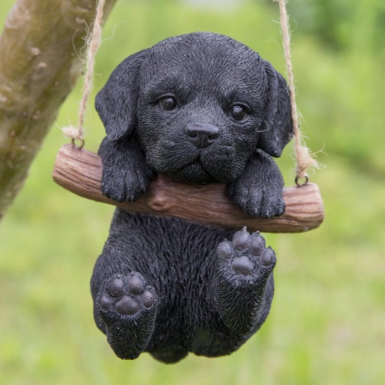 Black Labrador Hanging Lab Puppy Statue for Home Decor | Etsy