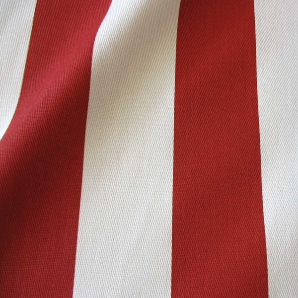 Fabric cotton fabric block stripes red white 5 cm