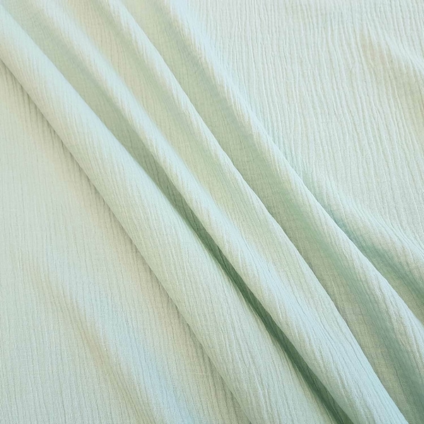 Fabric cotton muslin mull cloth pastel hellmint uni