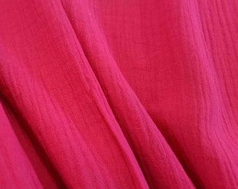 Fabric cotton muslin cheesecloth pink uni