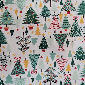 Fabric Cotton Fabric &quot;Knut&quot; Christmas Trees Fir Trees 0.5 m