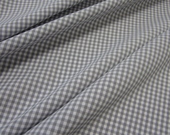 Fabric cotton fabric Vichykaro plaid Grey 4 mm