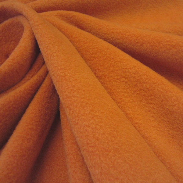 Stoff Polar Fleece orange karotte weich