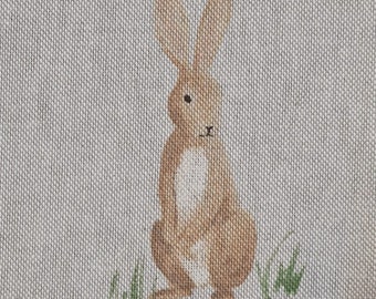 Fabric, cotton fabric, natural "rabbits", natural, 0.5