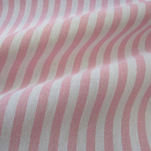 Fabric cotton fabric pink white stripes 1 cm