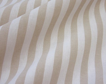 Fabric cotton fabric beige White stripes