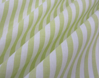 Tissu tissu vert blanc rayure de 1 cm
