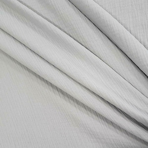 fabric cotton muslin gauze cloth light grey plain