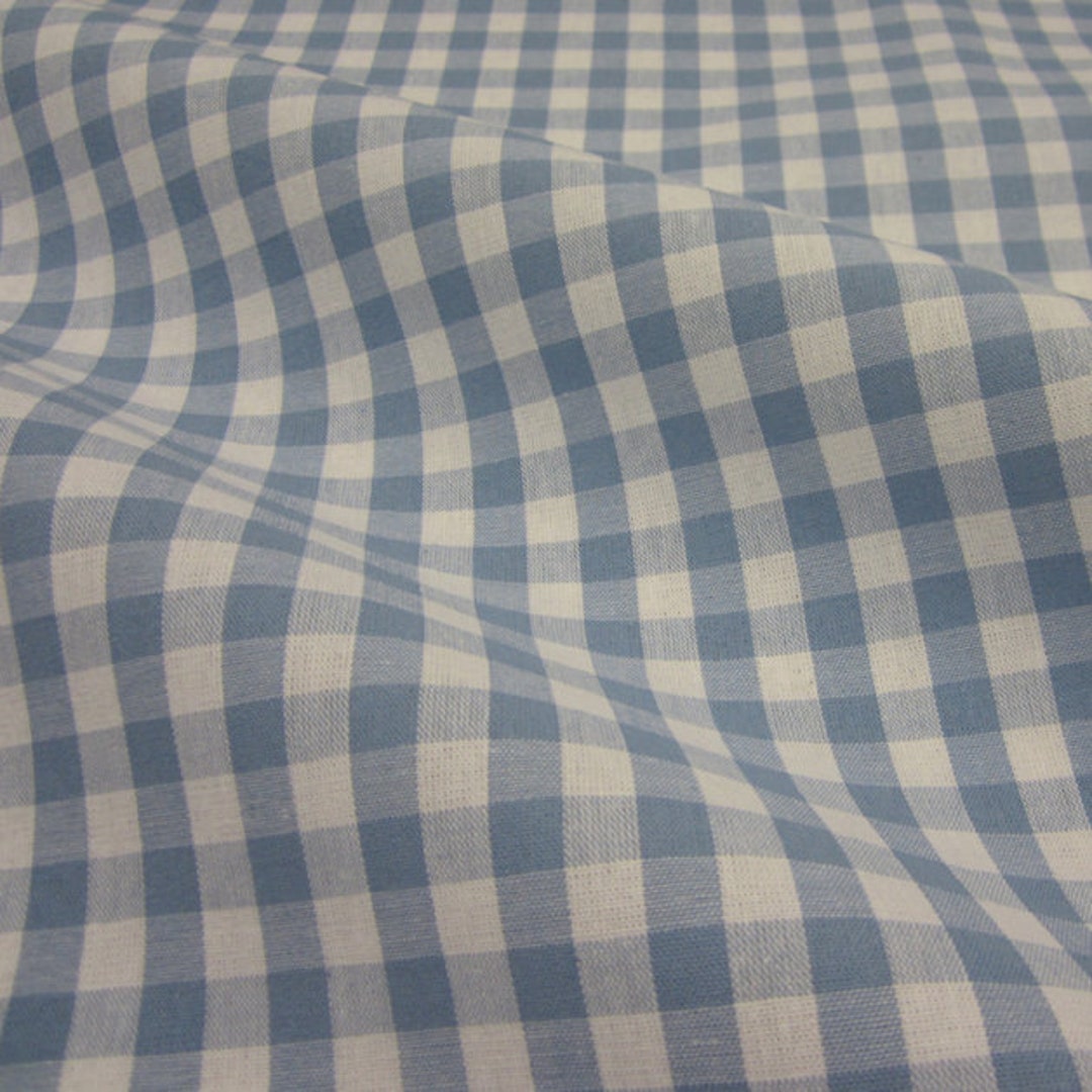 Cotton Fabric Farmer's Check Light Blue White Check - Etsy