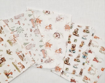 Fabric package "Picture Book" Quilting Patchwork Gift Packaging 5 pieces each 50 cm x 70 cm