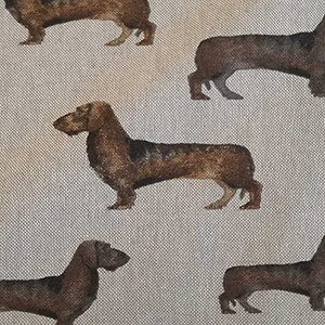 easy-care fabric dachshund brown natural