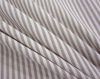 Stoff Baumwolle taupe weiß Streifen gestreift  4mm