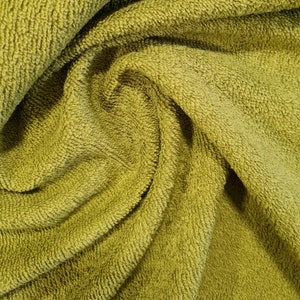 Fabric by the meter cotton terry cloth khaki green