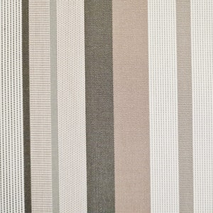 Fabric Outdoor fabric Dralon stripes ecru beige taupe &quot;Caribe&quot; water-repellent lightfast