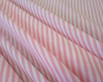 Stof katoen roze wit gestreept Strip 4 mm