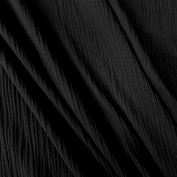 Fabric cotton muslin mull cloth black uni