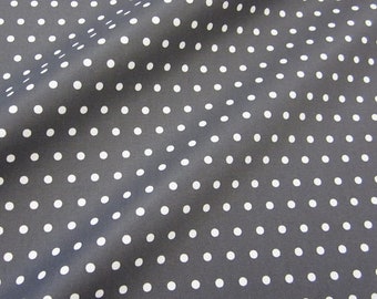 Fabric Coated Dots white Anthracite 6 mm new!